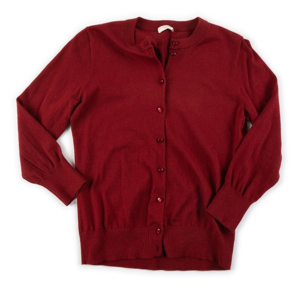 J. Crew The Claire Cardigan dark red cardigan sweater